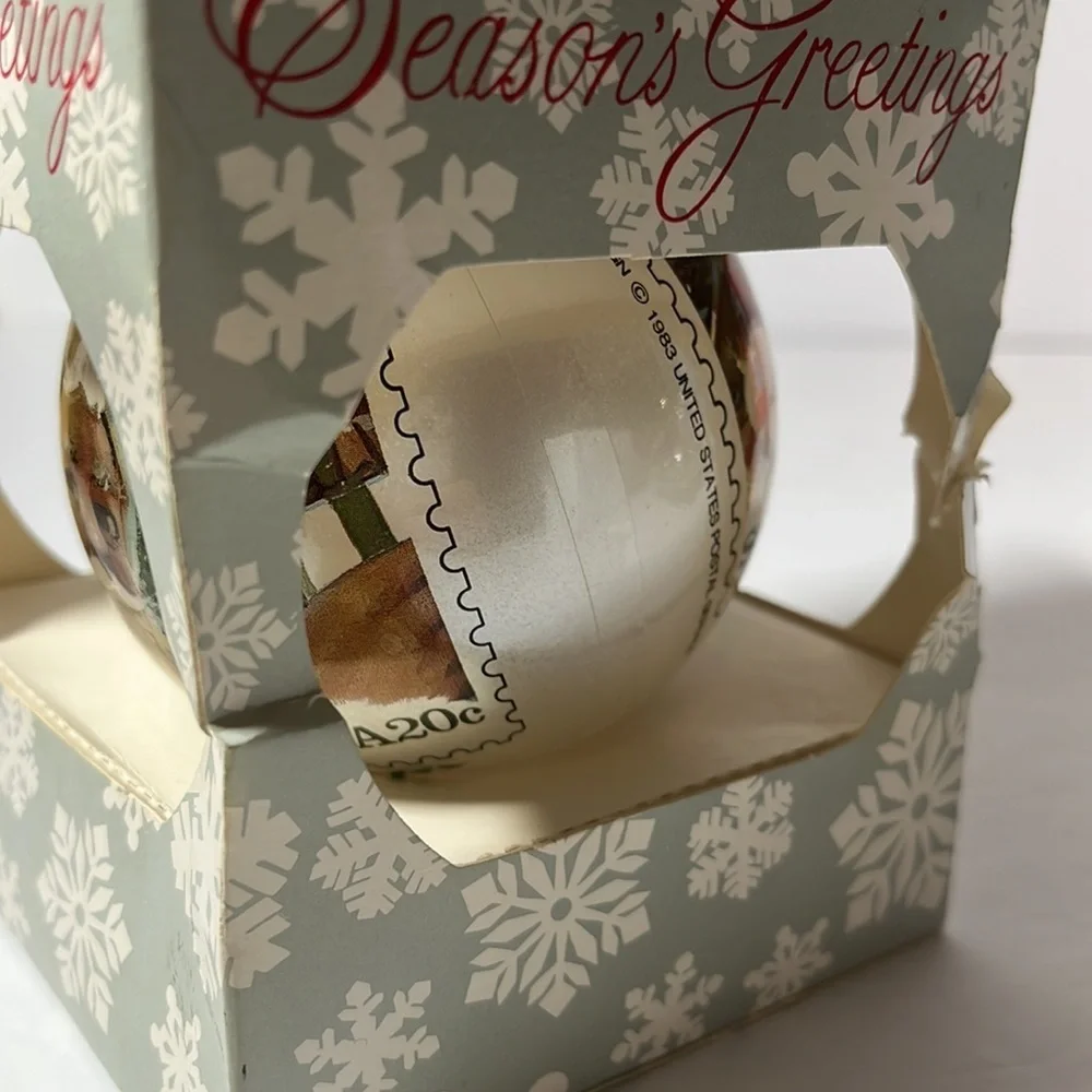Stamp Design Season’s Greetings 1983 Collectors Edition Glass Ball Ornament USPS